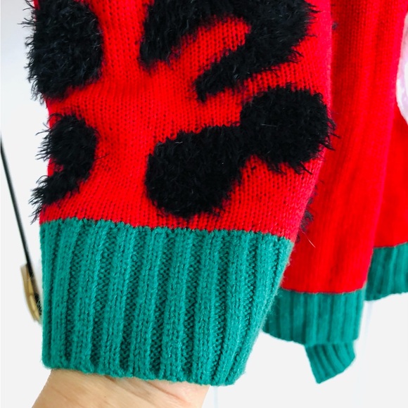 HOLYDAY TIME UGLY SWEATER SIZE 1X (16w/18w) KNIT PULLOVER CAT FUZZY ANIMAL PS2 - Picture 5 of 6